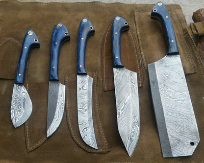 Premium Damascus Hunting and Kitchen Knife Set - Korvel