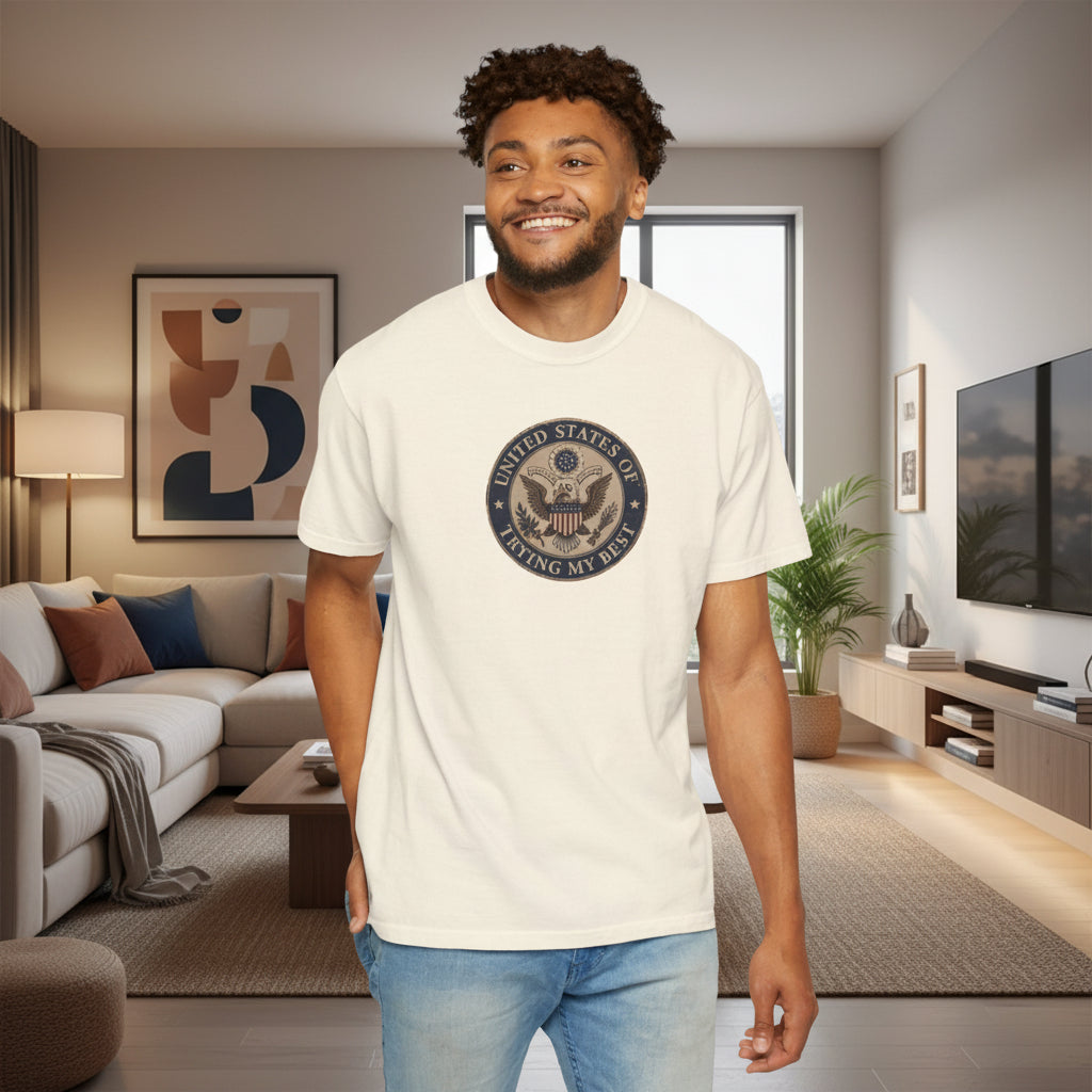 États-Unis de Faire de Mon Mieux T-Shirt Teint à la Garment