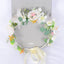 Korean style super fairy bride headdress simulation flower green leaf hair accessory sweet girl Hanfu wedding headdress wreath - Korvel