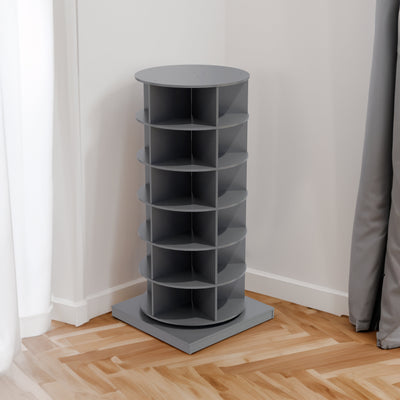 Grey 360 Rotating shoe cabinet 6 layers - Korvel