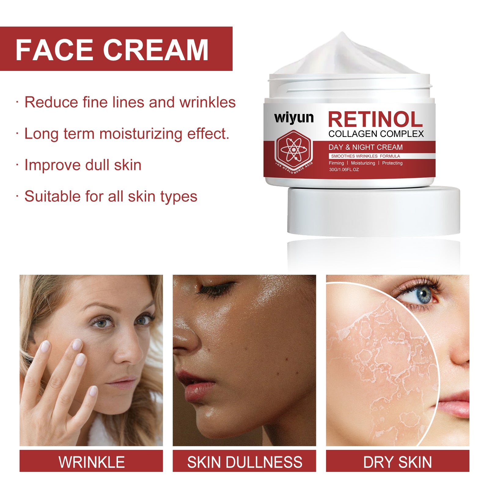 Retinol Whitening Fine Line Cream Moisturizing, Whitening, Firming, Moisturizing And Deep Hydrating Cream - Korvel