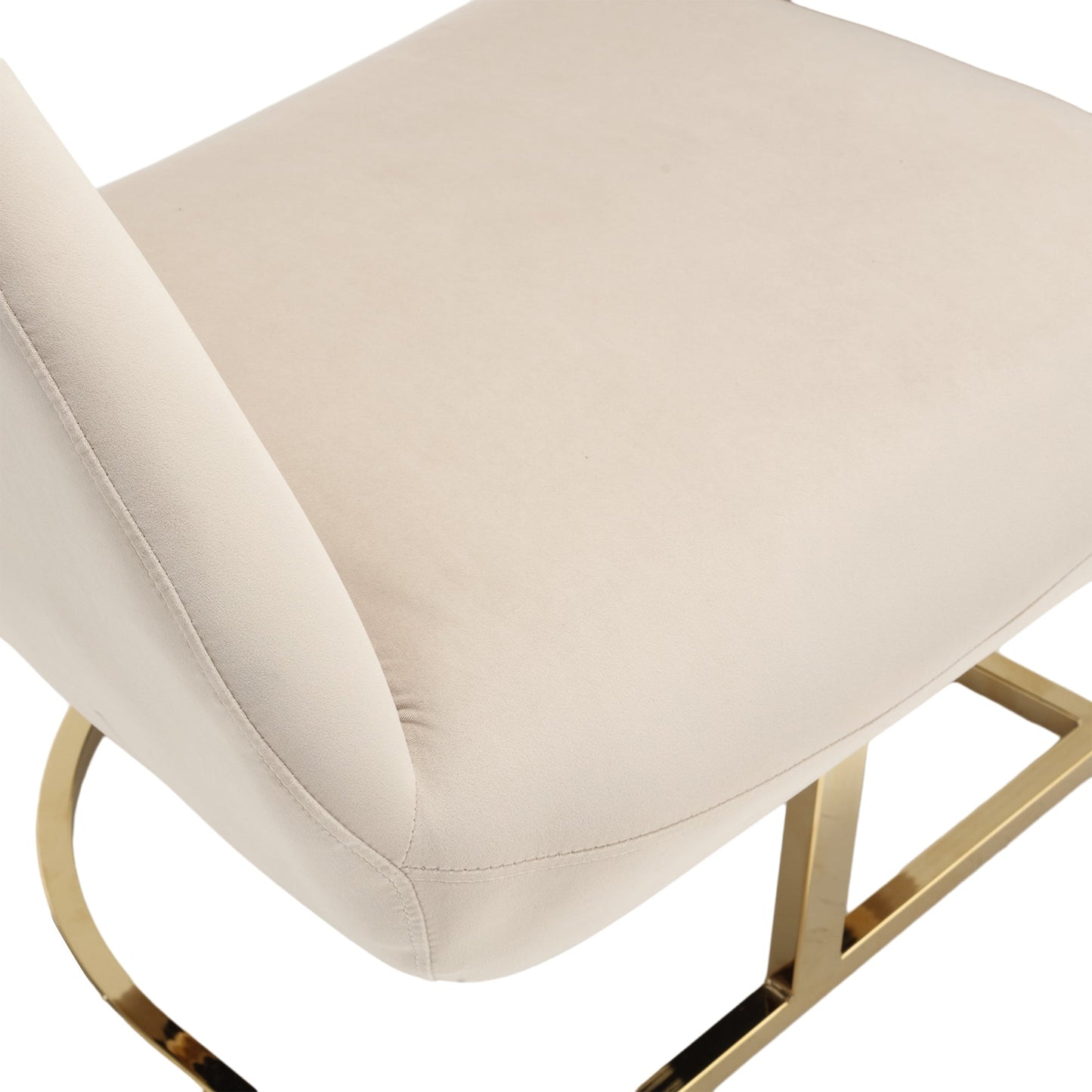 Silla de acento tapizada con botones COOLMORE en beige