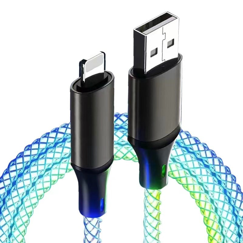 Data cable car luminous breathing gradient PD60W 27W super fast charging suitable for Apple Android Type - Korvel
