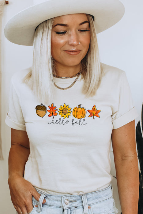 Hello Fall Leaves T-Shirt - Korvel