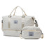 Large-Capacity Quilted Travel Duffel Bag with Embroidered Handle