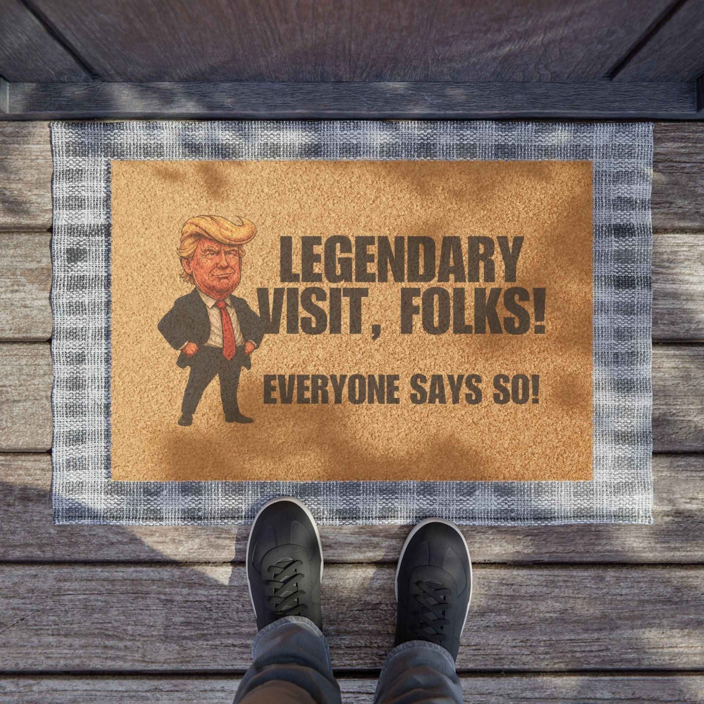 Legendary Visit, Folks Doormat – Humorous Farewell Mat