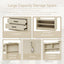 Four in one detachable hall tree with drawers and cabinets, 7 hooks, multifunctional corridor hangers, antique beige shoe stools - Korvel