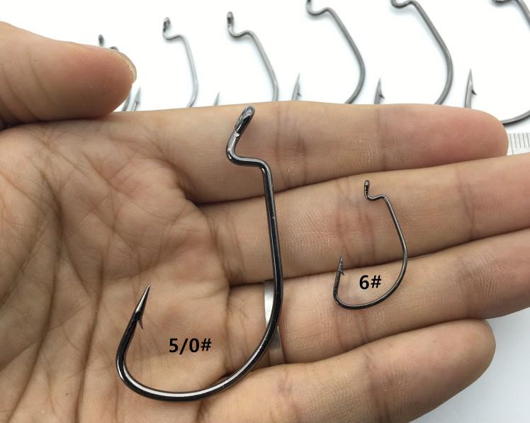 Rompin 20pcs Ganchos de Pesca Crank de Níquel Negro - Acero de Alto Carbono
