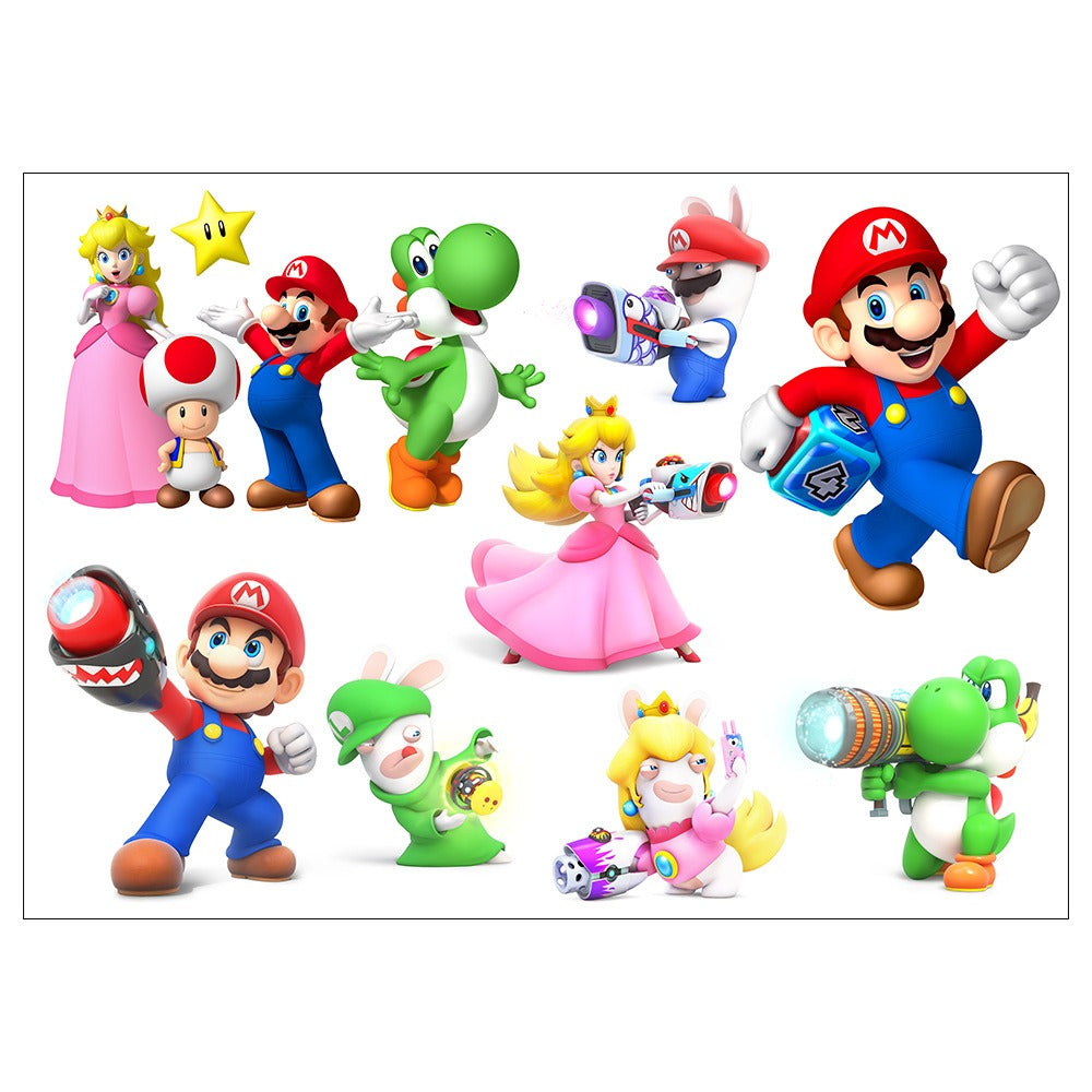 Autocollants muraux étanches Super Mario pour chambres d'enfants