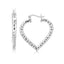 Boucles d'oreilles créoles en argent sterling plaqué rhodium en forme de cœur