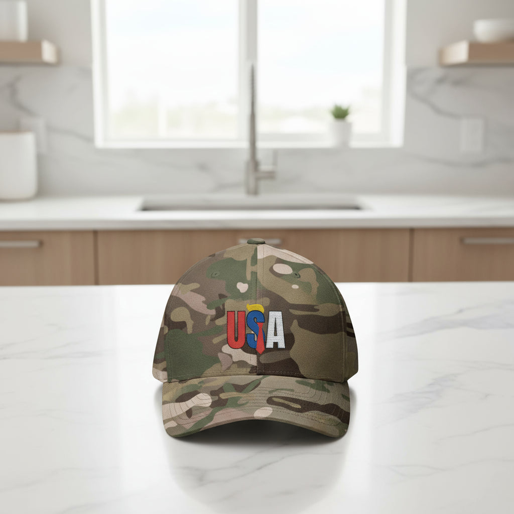 Stylish USA Embroidered Closed-Back Baseball Cap - Korvel