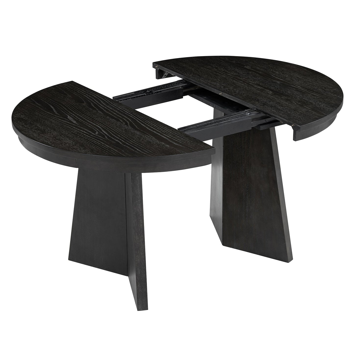 TREXM 5-Piece Retro Dining Set with Expandable Table & Chairs