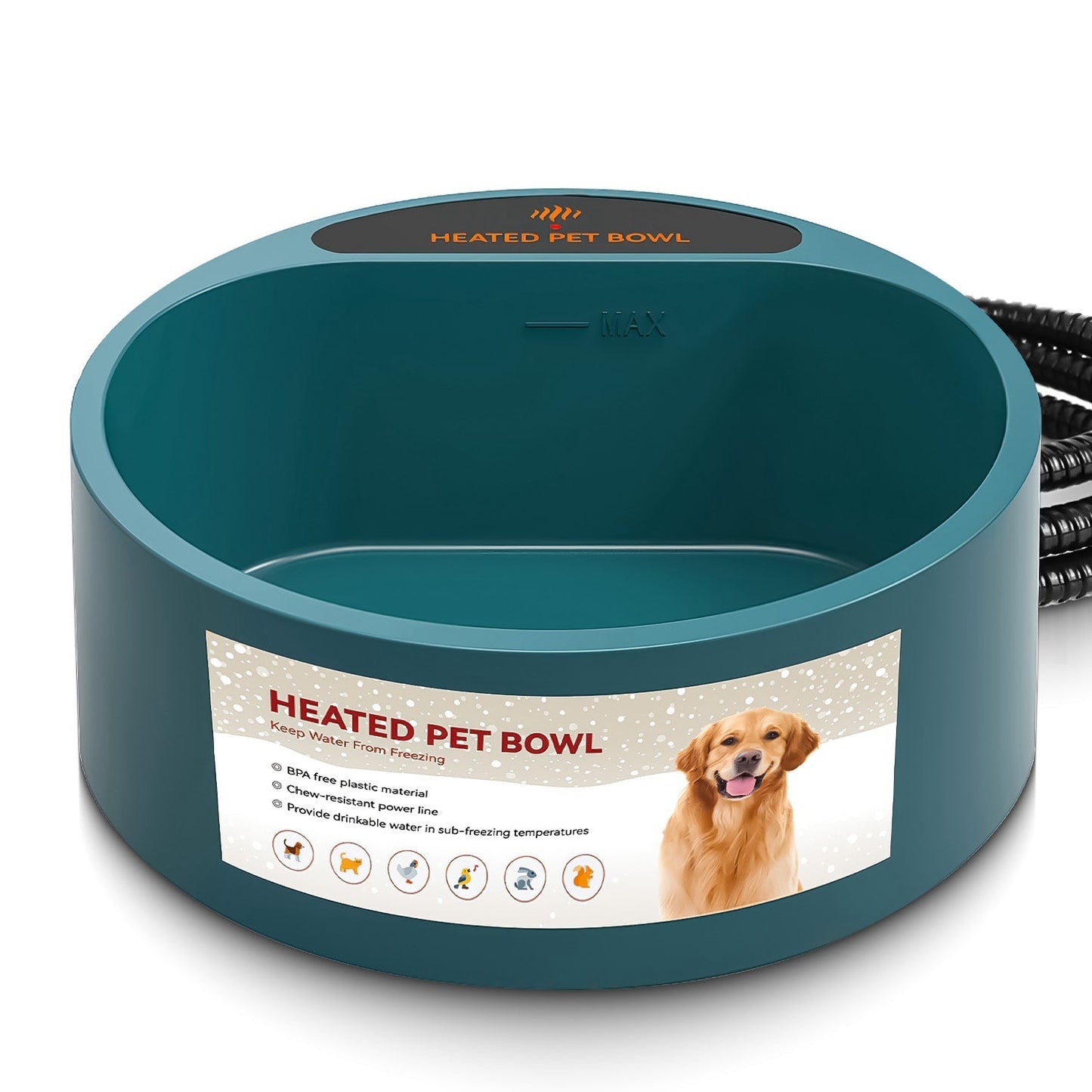 Cuenco de Agua Calentado GBruno para Perros y Gatos