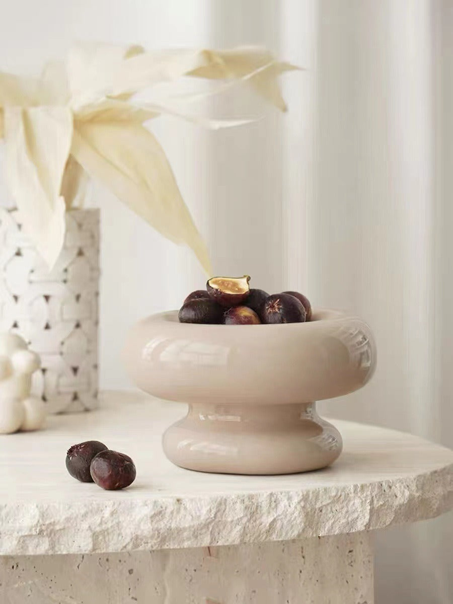 Creative Life [Cotton Candy] Ceramic Fruit Tray Home Living Room Tea Table Storage Storage Fruit Tray Snack Tray - Korvel
