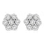 Pendientes de diamantes florales de oro blanco de 14 quilates