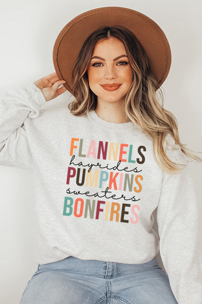 Flannels Hayrides Pumpkins Sweatshirt