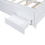 Full Size Platform Bed with Storage LED Headboard  Twin Size Trundle and 3 Drawers White - Korvel