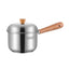 304 stainless steel milk pot, instant noodle pot, household wooden handle dormitory small soup pot, milk heating baby food pot - Korvel