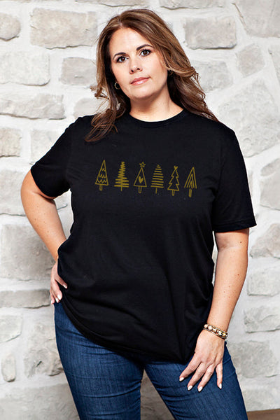 Luxurious Gold Christmas Tree Tees - Celebrate in Style - Korvel