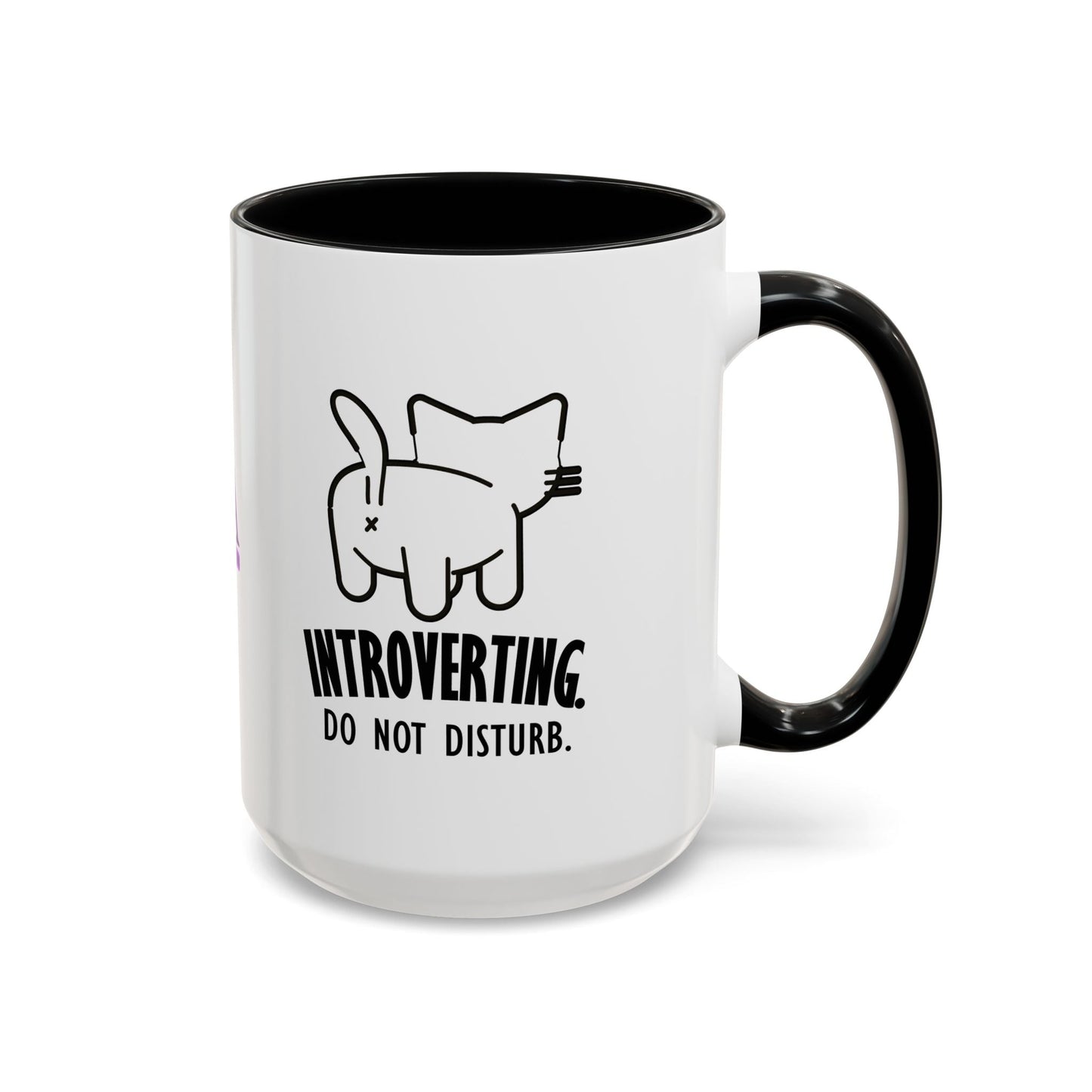 Introvertido. No molestar. Taza de café de gato en dos tonos