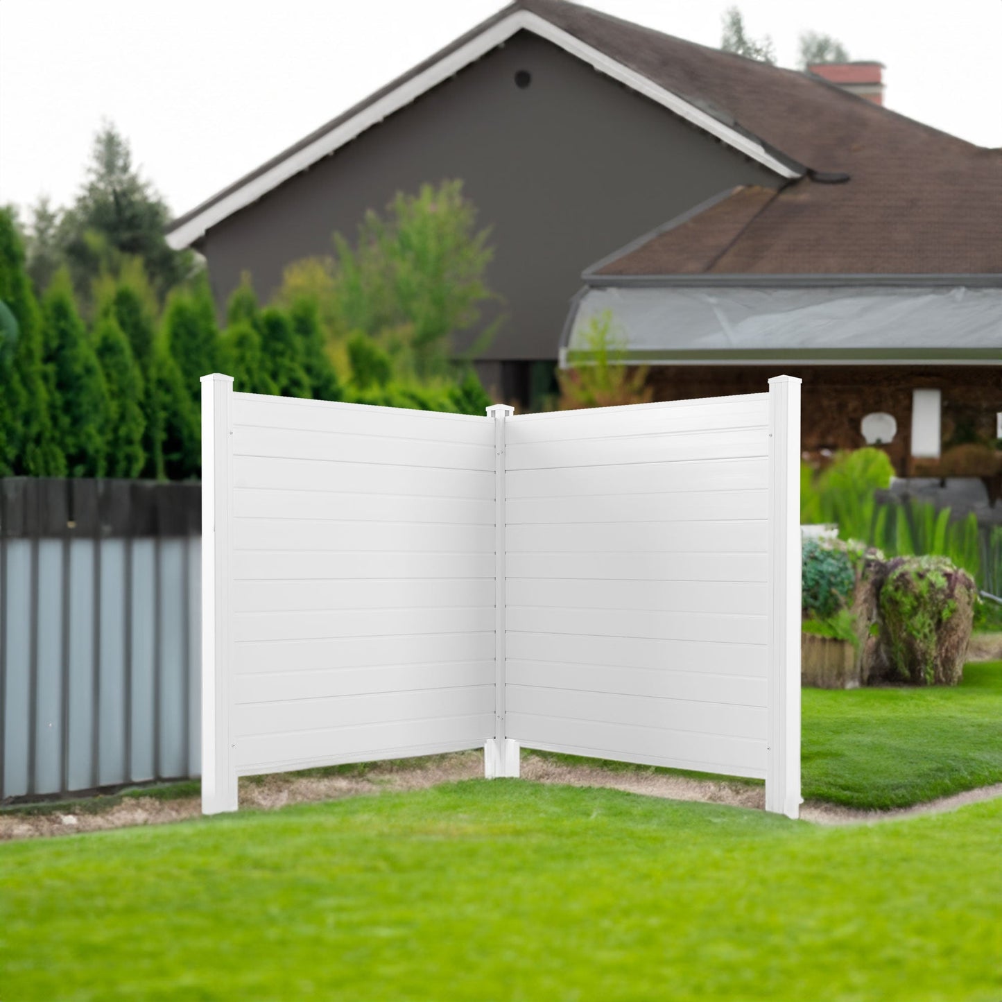 Premium Vinyl Privacy Fence Panels Kit - White