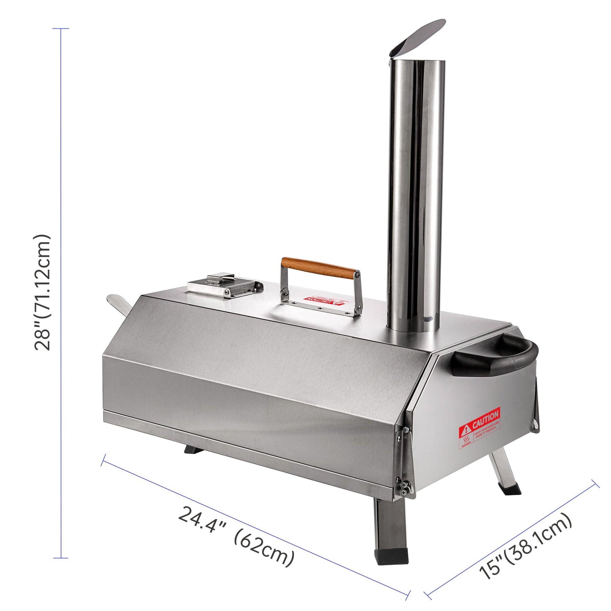 Stainless Steel Pizza Oven Outdoor 12" Automatic Rotatable Pizza Ovens Portable Wood Fired Pizza Oven Pizza Maker with Timer - Korvel