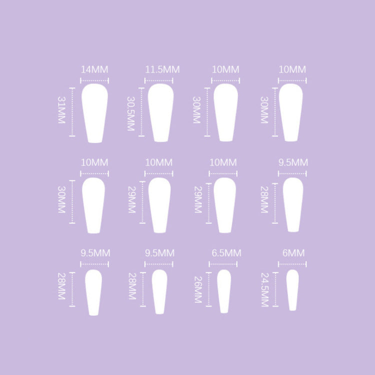 Long Wearing Nails 24 Pieces Of Finished Fake Nails Press On Nails French Ballet Manicure - Korvel