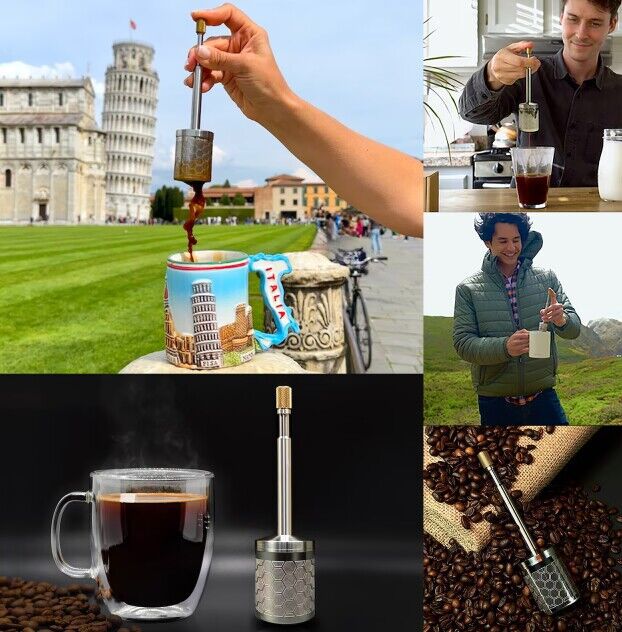 FinalPress Coffee inf Infuser Stainless Steel Filter Coffee Machine Drip Bags Infuser Portable Brewer for Hot Cold Filter Holder - Korvel