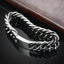 Fashionable 18K gold plated men's electroplated alloy double buckle bracelet - Korvel