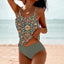 Digital Printed High Waist Tankini Swimsuit for Women