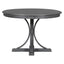 TREXM Five Piece Retro Round Dining Table Set with Curved Brackets and 4 Restaurant Cushioned Chairs (Dark Gray) - Korvel