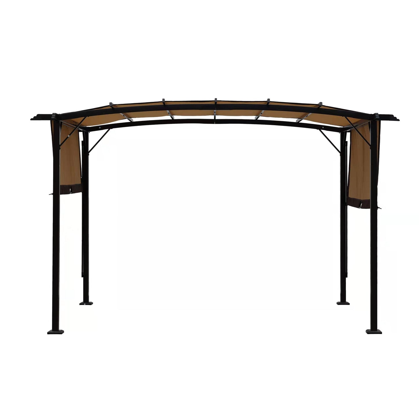 12 x 9 Ft Outdoor Pergola with Retractable Shade Canopy