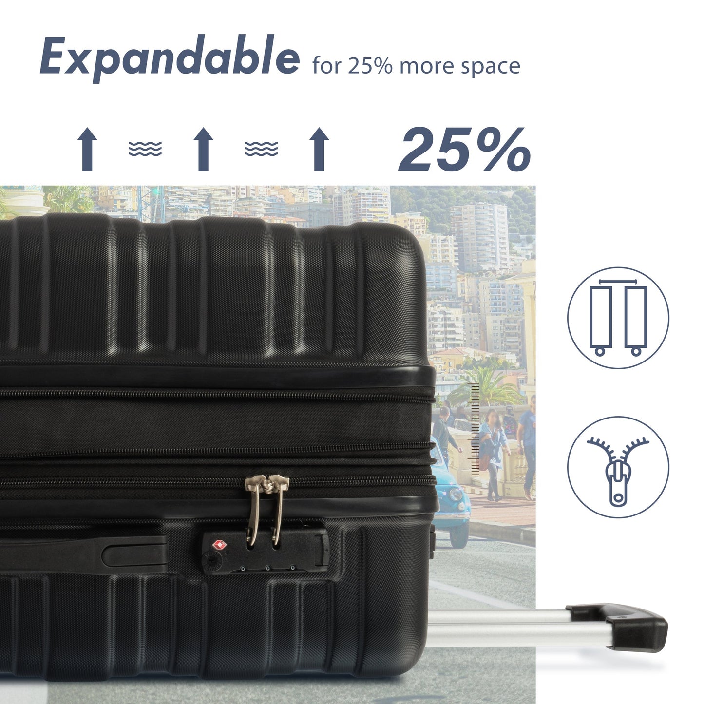 Valise cabine extensible rigide Merax 24" avec serrure TSA