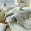 Cotton Dyed Washed Cotton Bedding Set Pure Cotton A Class Flat Sheet Quilt Cover Fitted Sheet Quilt Cover Three-Piece Set Striped - Korvel