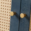 Handcrafted Premium Grain Panels Rattan Sideboard Buffer Cabinet Accent Storage Cabinet With 4 Rattan Doors BLUE - Korvel