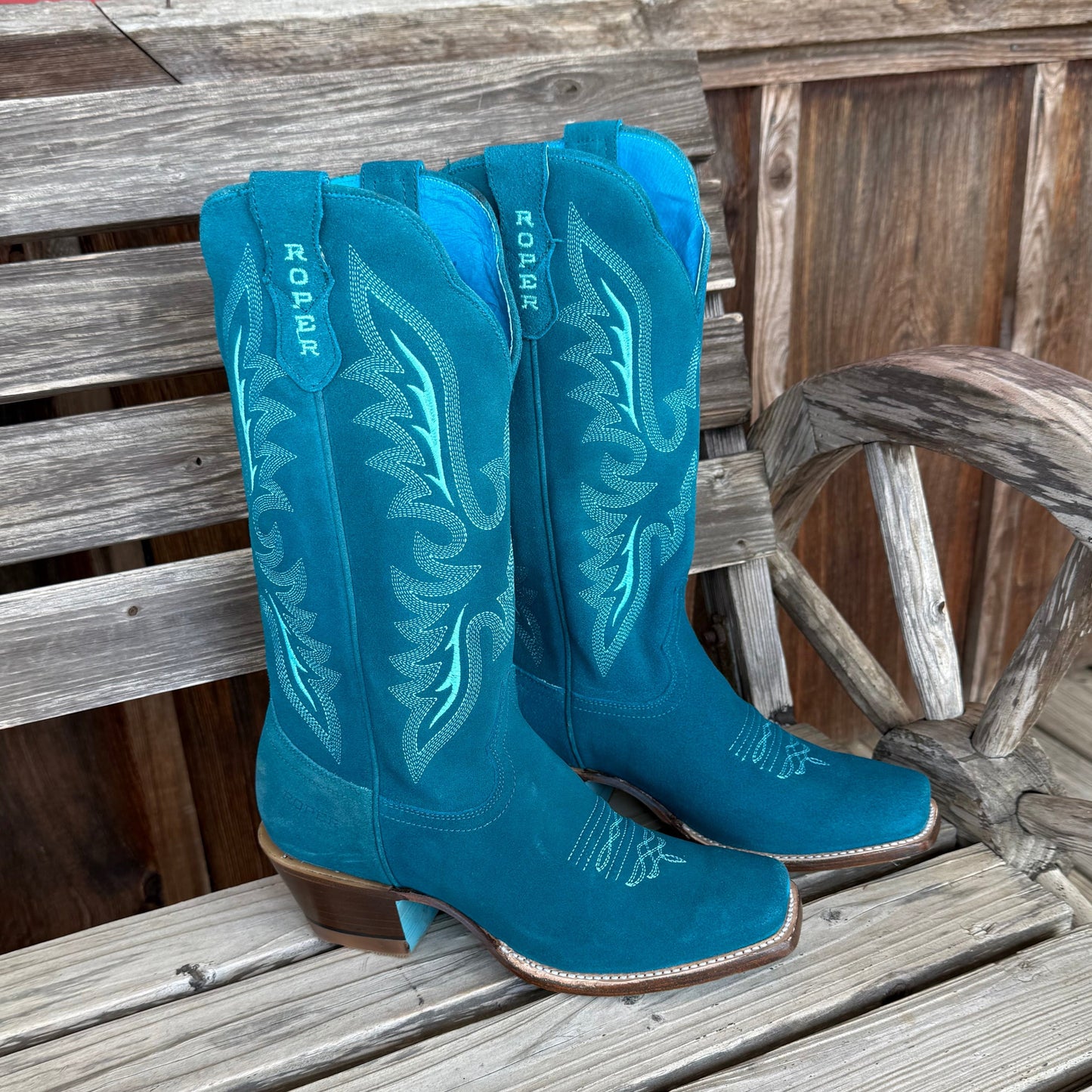 Stylish Turquoise Suede Women's Boots | Roper - Korvel