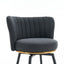 A set of 2 gray rotating bar stools - high backrest, adjustable, with elegant metal backrest decoration - Korvel