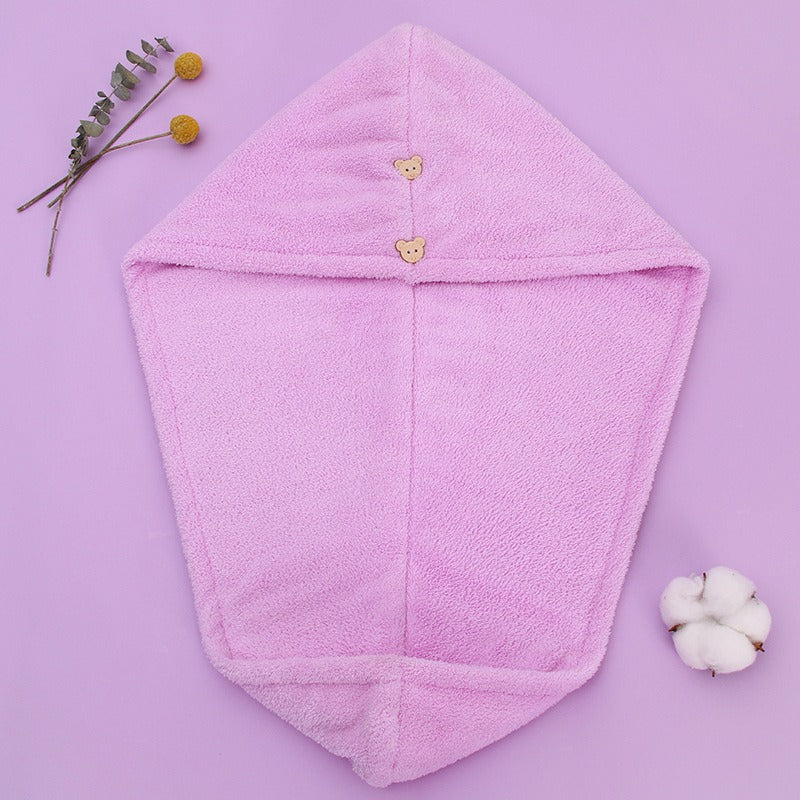 Premium Coral Velvet Quick Drying Hair Towel & Shower Cap