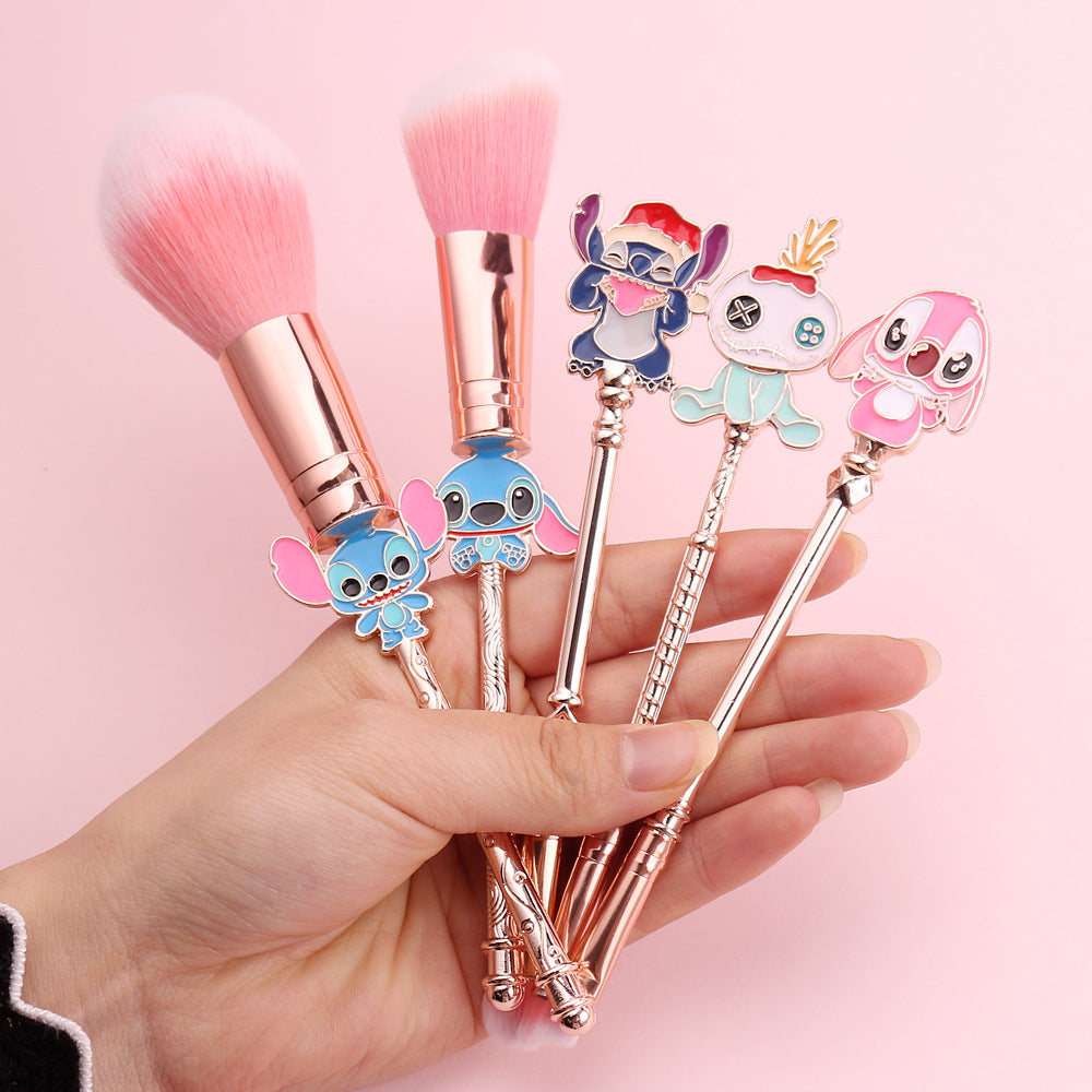 Conjunto de Pinceles de Maquillaje Cute Stitch - Regalo en Forma de Muñeca