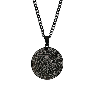 Collar de Colgante de Círculo Mágico de Siete Ángeles de Acero Inoxidable