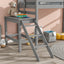 Premium Twin Loft Bed with Platform and Ladder in Grey
