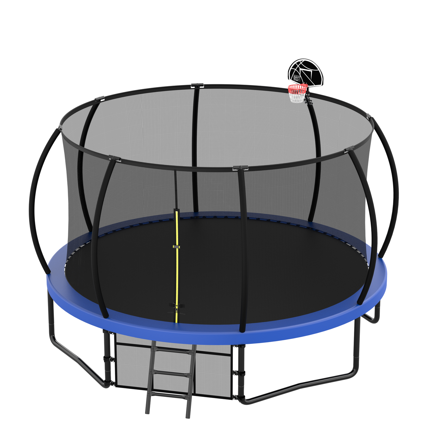 Trampolín para niños de 12 pies con red de seguridad y escalera
