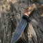 Handcrafted Viking Knife with Stone Texture - 1095 High Carbon Steel - Korvel