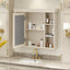 35'' x 28'' Blue Wall Mounted Bathroom Storage Cabinet with Mirror Door, Modern Bathroom Wall Cabinet with Mirror - Korvel