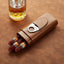 Boîte à cigares en cuir premium avec humidor en bois de cèdre