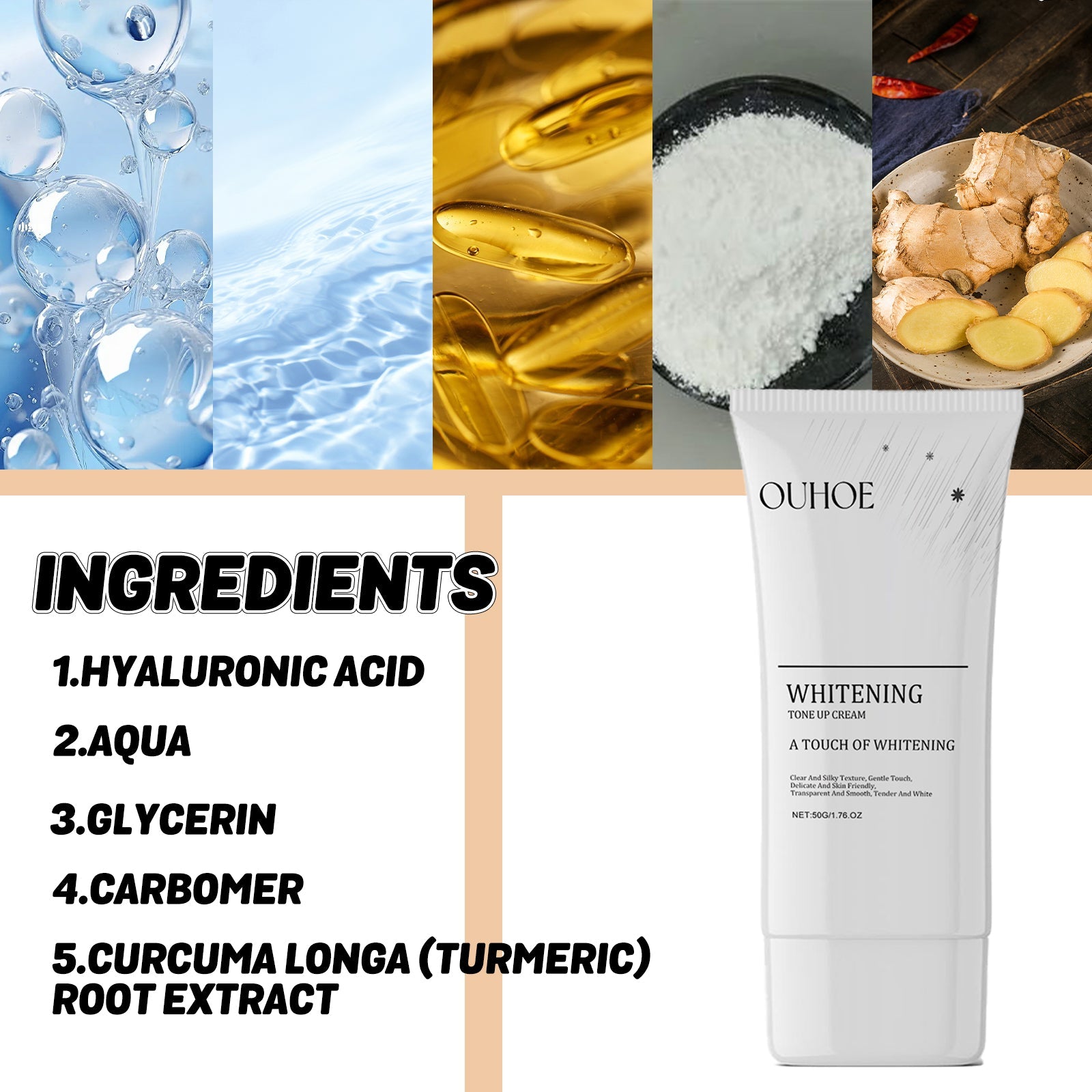 Whitening Tone Up Cream, Moist And Soft Fade Spots Rough Dry Skin Dark Skin Cream - Korvel
