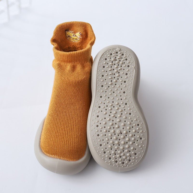 Autumn New Soft Sole Baby Walking Shoes Knitted Embroidered Baby Floor Socks Shoes Avocado Children's Socks - Korvel