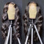 Long Body Wave Black Wig Synthetic Wigs for Black Women Middle Part Brown Cosplay Hairs - Korvel