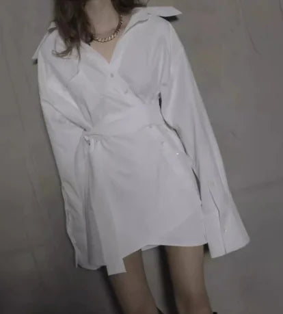 Irregular Hem Shirt Dress for Women