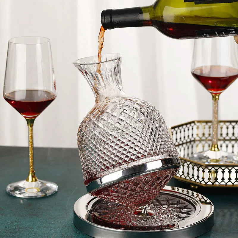 Decantador de Vino de Cristal Rotatorio 360° - 1500ML